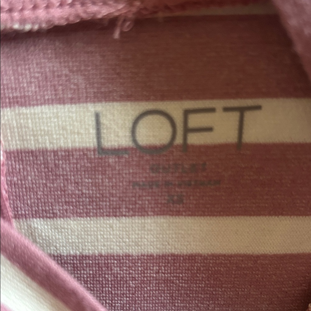 LOFT Outlet Striped Sleeveless Top - Pink and White, Women’s XS - Picture 2 of 5